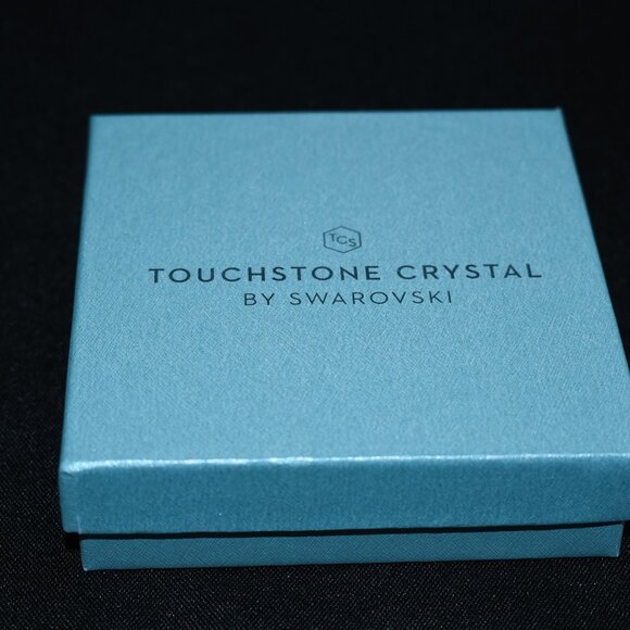 Touchstone Crystal by Swarovski Curved Bar Earrings 1095E New in Box - Picture 3 of 4